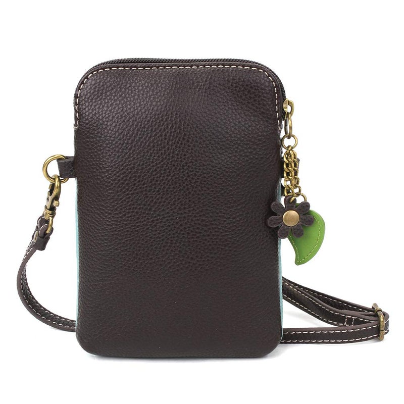 CHALA Plant Life Collection Cell Phone Crossbody Purse-Women PU Leather/Canvas Multicolor Handbag with Adjustable Strap - Daisy - blue - Image 4